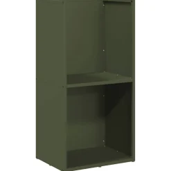vidaXL Leñero 40x30x80 cm Acero laminado en frío Verde oliva Outlet