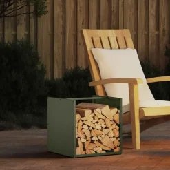 vidaXL Accesorios Para Hornos De Leña Y Chimeneas-Leñero 40x40x40 cm Acero laminado en frío