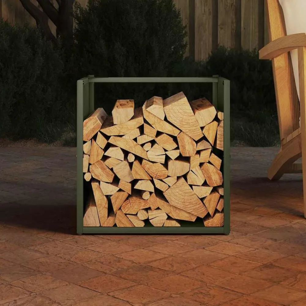 vidaXL Accesorios Para Hornos De Leña Y Chimeneas-Leñero 40x40x40 cm Acero laminado en frío