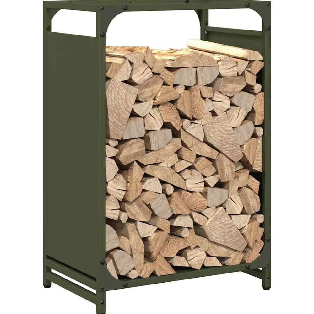 vidaXL Accesorios Para Hornos De Leña Y Chimeneas-Leñero 44x28x65 cm Acero laminado en frío