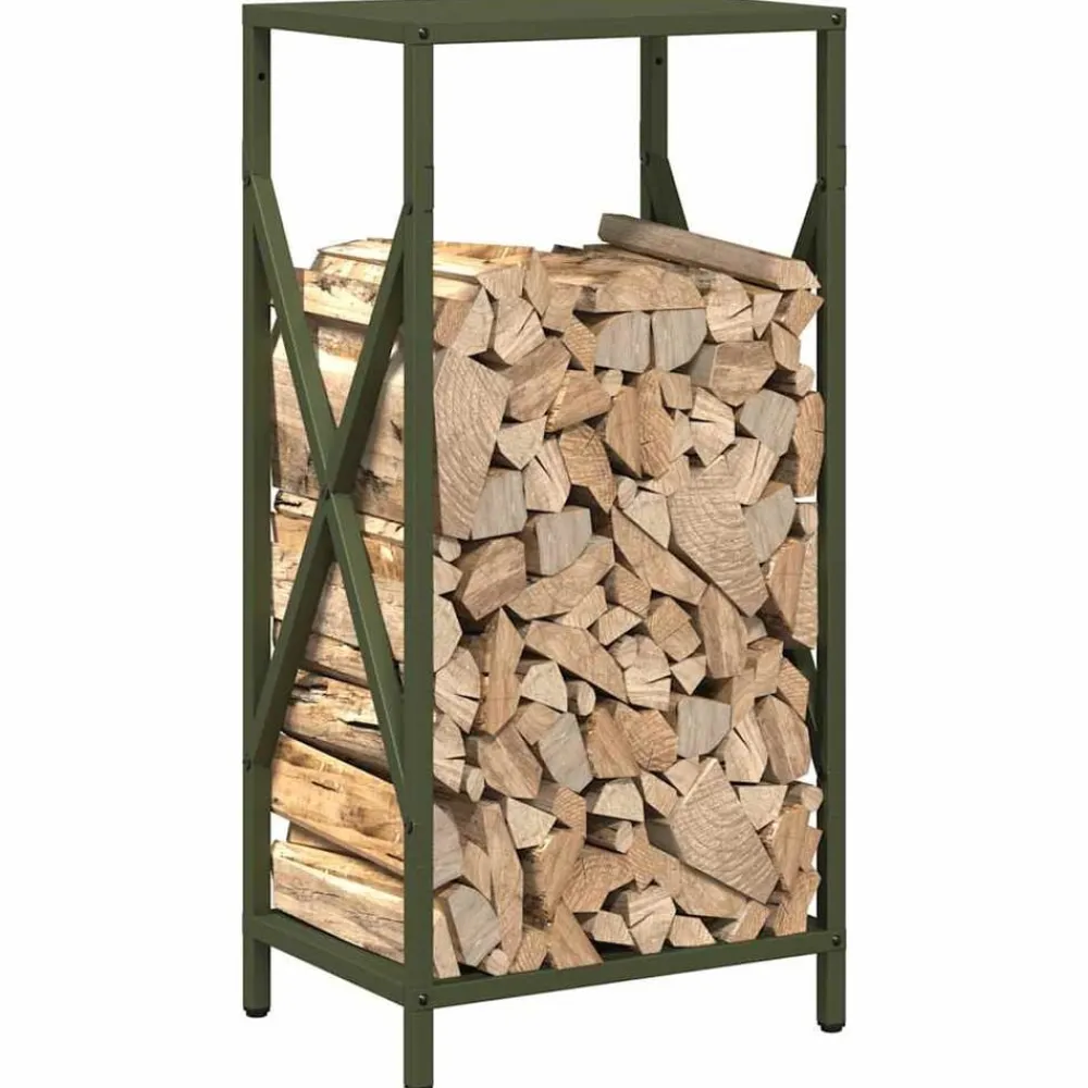 vidaXL Accesorios Para Hornos De Leña Y Chimeneas-Leñero 34x25x70 cm Acero laminado en frío