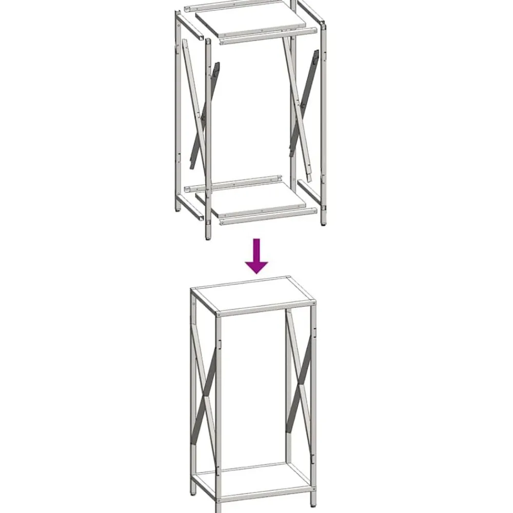 vidaXL Accesorios Para Hornos De Leña Y Chimeneas-Leñero 34x25x70 cm Acero laminado en frío