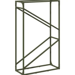 vidaXL Leñero 60x25x100 cm Acero laminado en frío Verde oliva