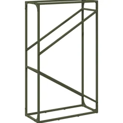 vidaXL Leñero 60x25x100 cm Acero laminado en frío Verde oliva