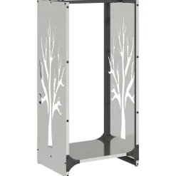 vidaXL Leñero 40x30x80 cm Acero inoxidable Clearance