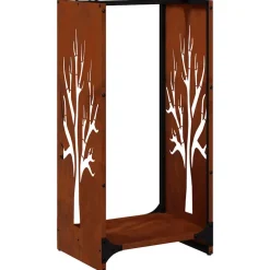 vidaXL Accesorios Para Hornos De Leña Y Chimeneas-Leñero 40x30x80 cm acero corten