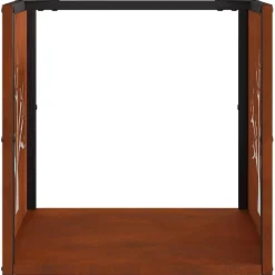 vidaXL Leñero 40x40x40 cm Acero oxidado Discount
