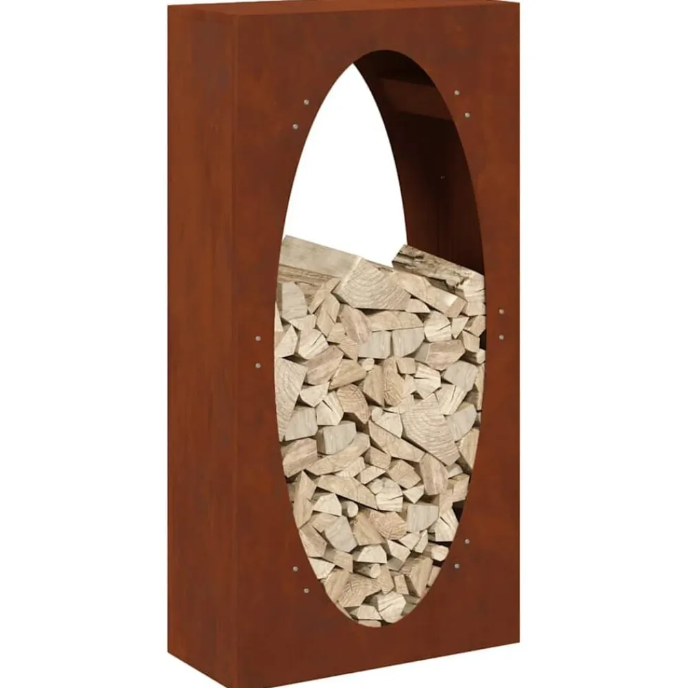 vidaXL Leñero 50x23x100 cm acero corten Acero oxidado