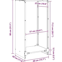 vidaXL Leñero 40x30x80 cm acero corten Acero oxidado Online
