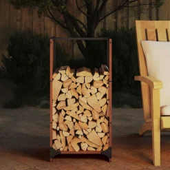 vidaXL Leñero 40x30x80 cm acero corten Acero oxidado Online
