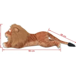 vidaXL Juguetes-León de peluche grande XXL marrón