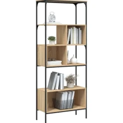 vidaXL Librería 5 estantes madera de ingeniería roble 76x33x188,5 cm Roble Sonoma New