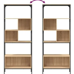 vidaXL Librería 5 estantes madera de ingeniería roble 76x33x188,5 cm Roble Sonoma New