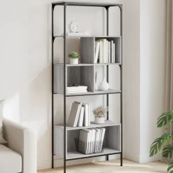 vidaXL Estanterías-Librería 5 estantes madera ingeniería 76x33x188,5cm