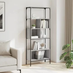 vidaXL Estanterías-Librería 5 estantes madera ingeniería 76x33x188,5cm