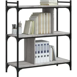 vidaXL Estanterías-Librería 3 estantes madera ingeniería 76x32x88 cm