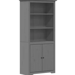 vidaXL Librería BODO madera maciza de pino 82x40x173 cm Gris Clearance