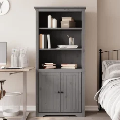 vidaXL Librería BODO madera maciza de pino 82x40x173 cm Gris Clearance