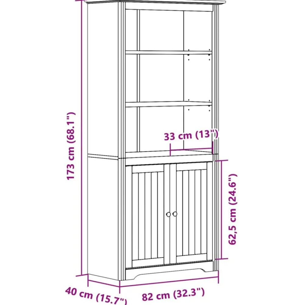 vidaXL Librería BODO madera maciza de pino 82x40x173 cm Blanco Online