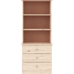 vidaXL Librería con cajones ALTA madera maciza de pino 60x35x142 cm Natural Discount