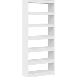 vidaXL Librería con estante 80 x 30 x 198 cm Madera de ingeniería White Clearance