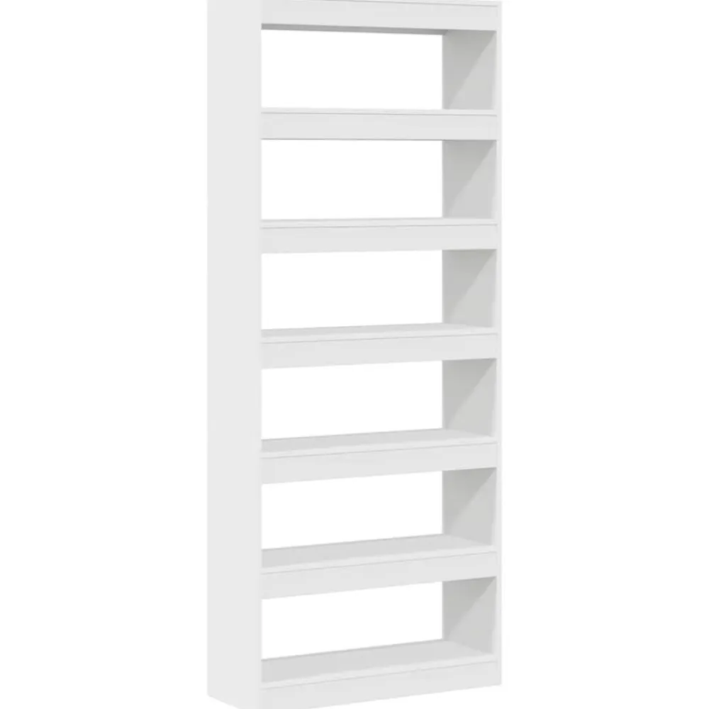 vidaXL Librería con estante 80 x 30 x 198 cm Madera de ingeniería White Clearance