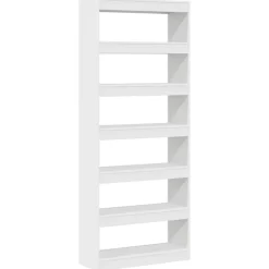 vidaXL Librería con estante 80 x 30 x 198 cm Madera de ingeniería White Clearance