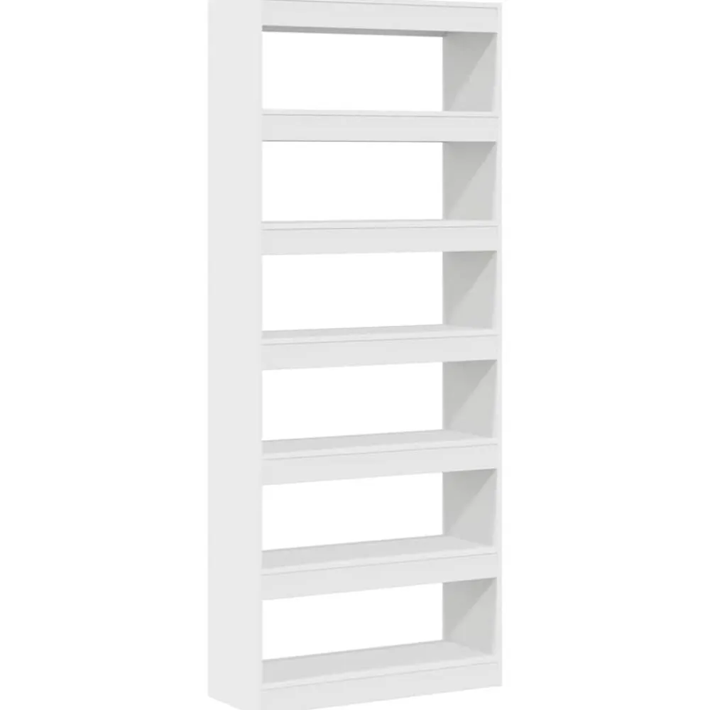 vidaXL Librería con estante 80 x 30 x 198 cm Madera de ingeniería White Clearance