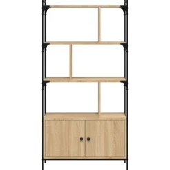 vidaXL Estanterías-Librería con puertas 76,5x30x154,5 cm madera de ingeniería