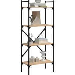 vidaXL Estanterías-Librería de 4 estantes madera 56x31,5x138,5 cm