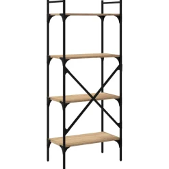 vidaXL Estanterías-Librería de 4 estantes madera 56x31,5x138,5 cm