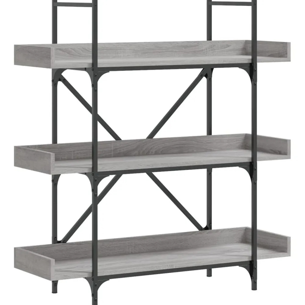 vidaXL Librería de 3 estantes madera 100x33x108,5 cm Gris sonoma Discount