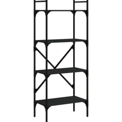 vidaXL Librería de 4 estantes madera ingeniería 56x31,5x138,5 cm Negro Online