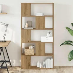vidaXL Estanterías-Librería de 5 niveles madera artesanal 80,5x23,5x162,5 cm