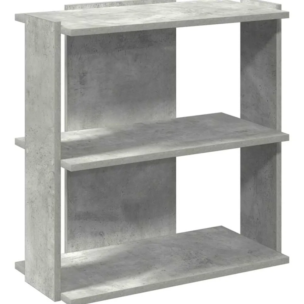 vidaXL Estanterías-Librería de 3 niveles madera gris hormigón 60x30x60 cm