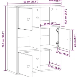 vidaXL Estanterías-Librería de madera contrachapada roble 60x24x76,5 cm
