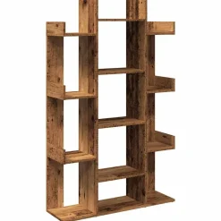 vidaXL Estanterías-Librería de madera contrachapada envejecida 86x25,5x140 cm