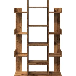 vidaXL Estanterías-Librería de madera contrachapada envejecida 86x25,5x140 cm