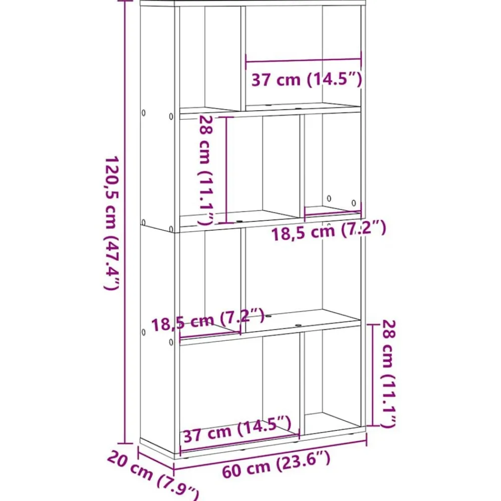 vidaXL Librería de madera de ingeniería blanca 60x20x120,5 cm Blanco Sale