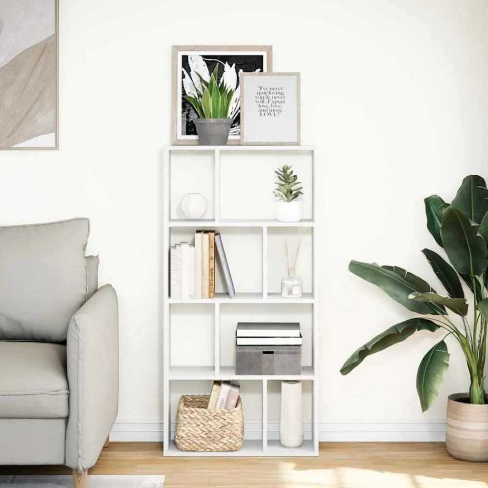 vidaXL Librería de madera de ingeniería blanca 60x20x120,5 cm Blanco Sale