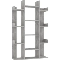 vidaXL Librería de madera contrachapada gris hormigón 86x25,5x140 cm Gris hormig&oacute;n New