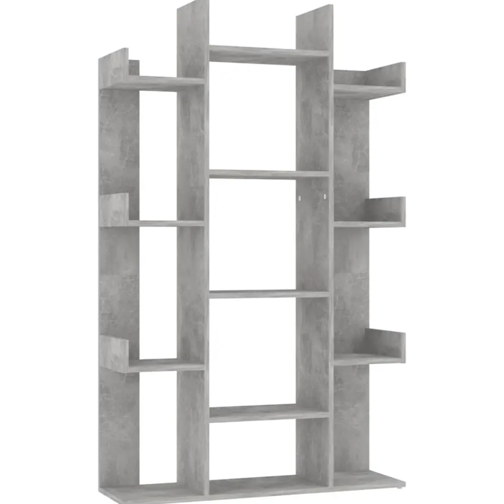 vidaXL Librería de madera contrachapada gris hormigón 86x25,5x140 cm Gris hormigón New