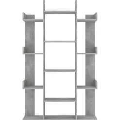vidaXL Librería de madera contrachapada gris hormigón 86x25,5x140 cm Gris hormigón New