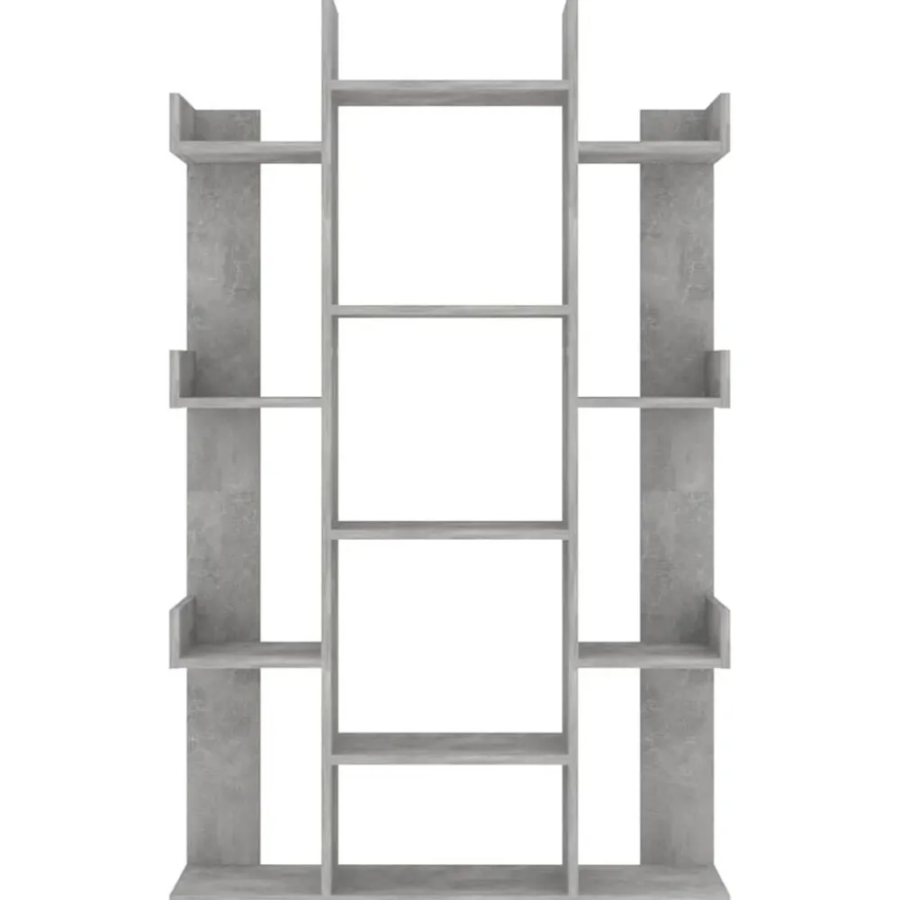 vidaXL Librería de madera contrachapada gris hormigón 86x25,5x140 cm Gris hormigón New