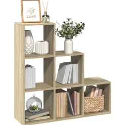 vidaXL Librería divisor 3 niveles madera 99x29x99 cm Roble Sonoma Clearance