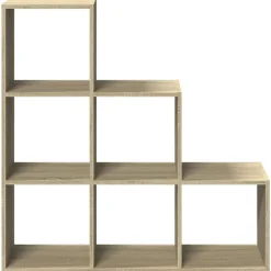vidaXL Librería divisor 3 niveles madera 99x29x99 cm Roble Sonoma Clearance