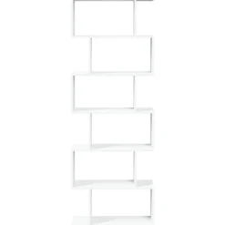 vidaXL Librería divisor 6 niveles madera ingeniería 70x24x193cm Blanco Clearance