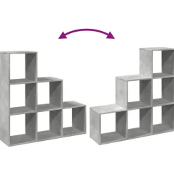 vidaXL Estanterías-Librería divisor 3 niveles madera gris hormigón 99x29x99 cm