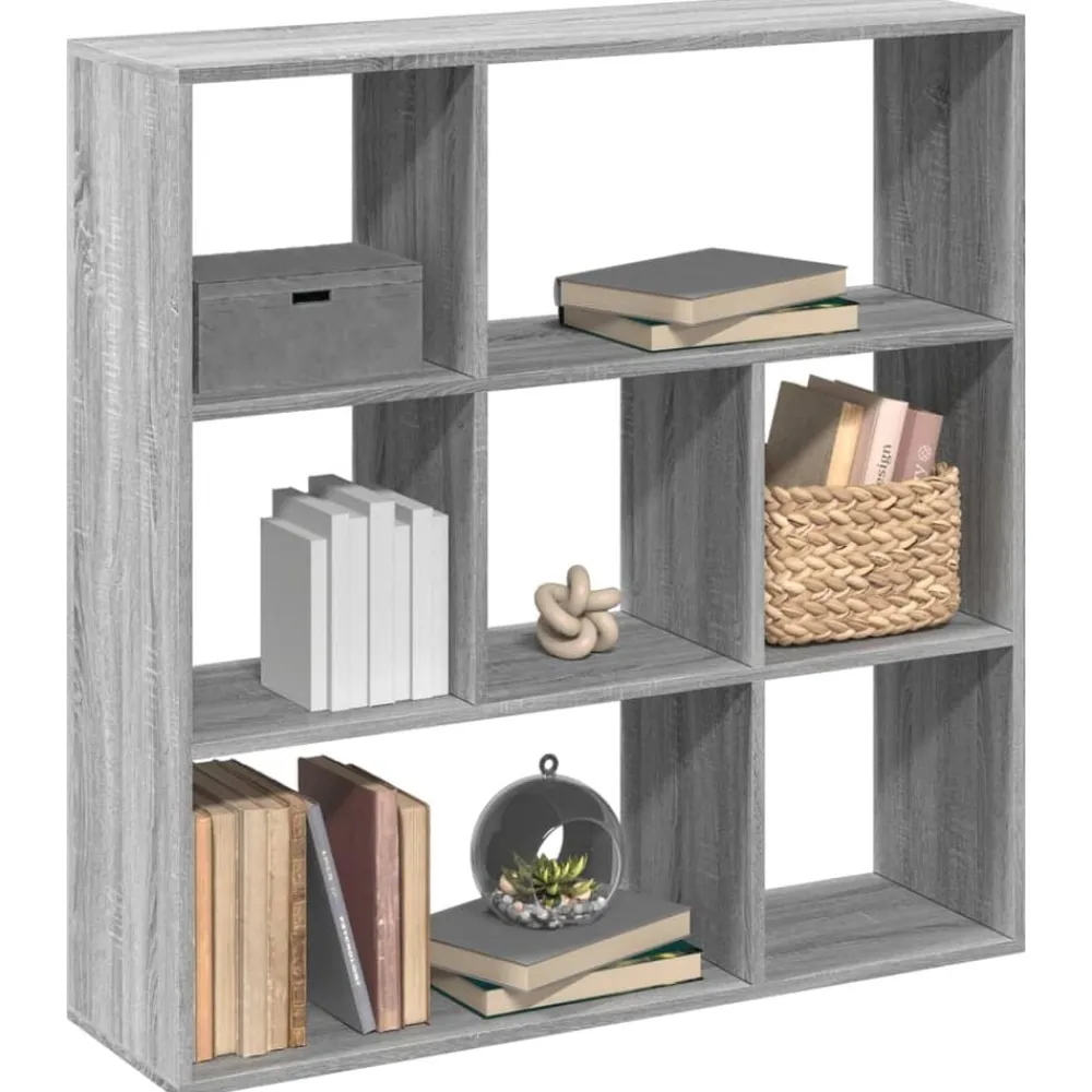 vidaXL Librería divisor madera ingeniería 102x29x103,5 cm Gris sonoma