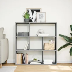 vidaXL Librería divisor madera ingeniería 102x29x103,5 cm Gris sonoma